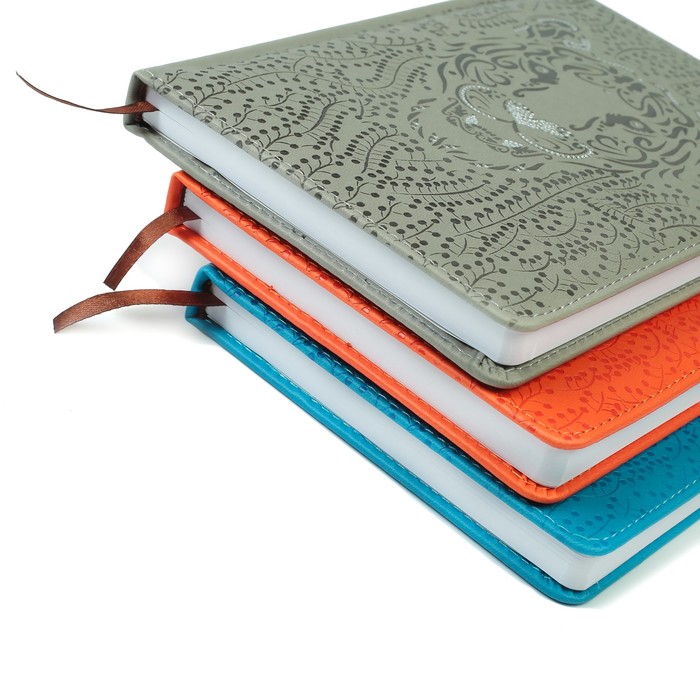 Ежедневник недат А5 140л кл,карта на форзаце,ляссе,обл пвх МИКС Тигр