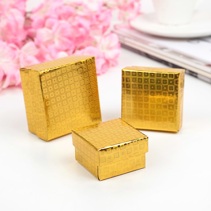 Набор коробок 3в1 "Золото", 7 х 7 х 4 - 5 х 5 х 3 см