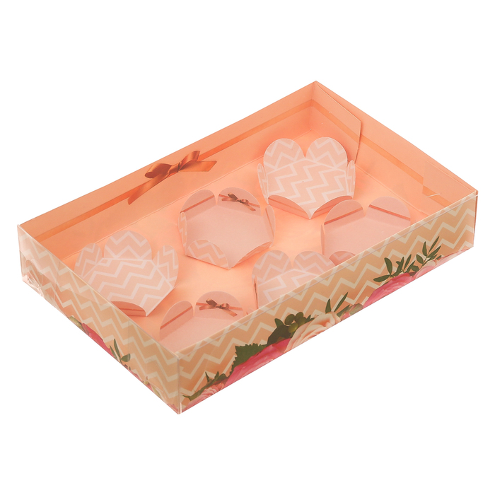 Коробка для макарун с подложками с PVC крышкой «Хорошего дня!», 17 х 12 х 3 см