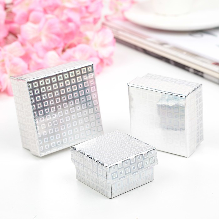 Набор коробок 3в1 "Серебро", 7 х 7 х 4 - 5 х 5 х 3 см