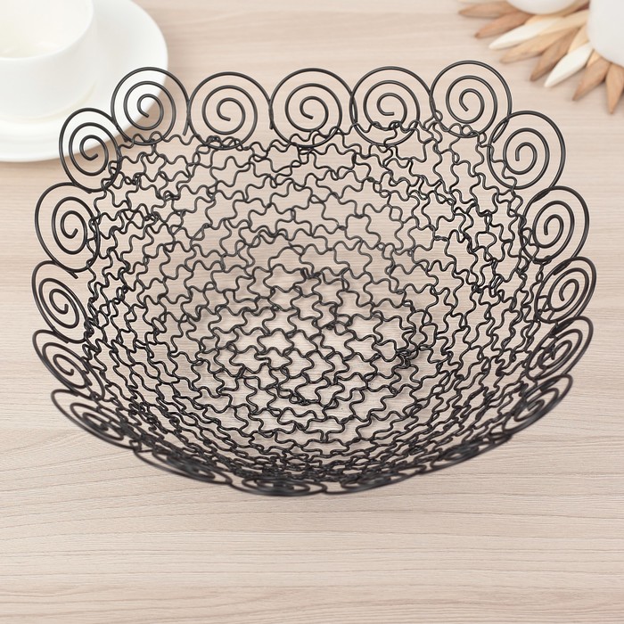 Ваза для фруктов 24х24х8,5 см, цвет черный