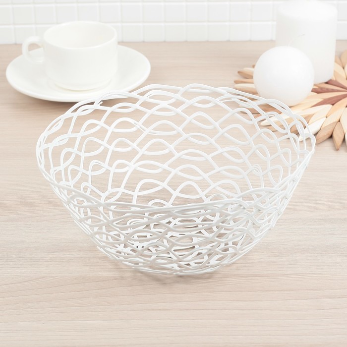 Ваза для фруктов 19,5х19,5х9 см, цвет белый