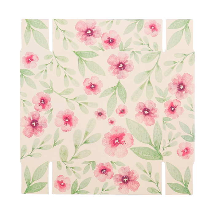 Коробка для макарун с подложками с PVC крышкой «Весенний подарок», 12 х 12 х 3 см