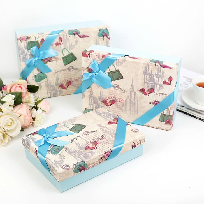 Набор коробок 3в1 29 х 21 х 9 - 26 х 18 х 6 см