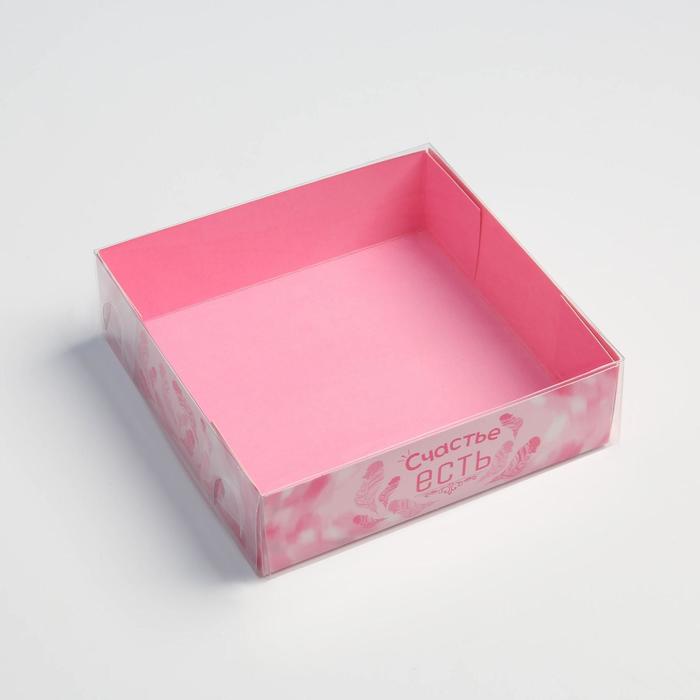 Коробка для макарун с подложками с PVC крышкой «Нежность», 12 х 12 х 3 см