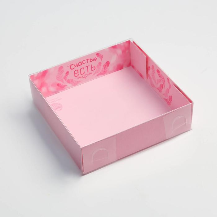 Коробка для макарун с подложками с PVC крышкой «Нежность», 12 х 12 х 3 см