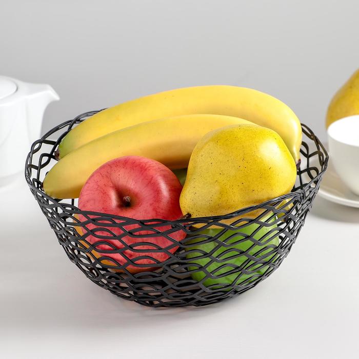 Ваза для фруктов 22,5х22,5х10 см, цвет черный