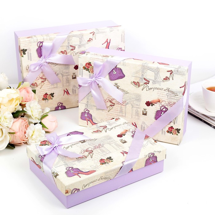 Набор коробок 3в1 29 х 21 х 9 - 26 х 18 х 6 см