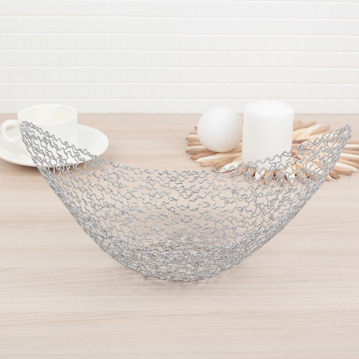 Ваза для фруктов 30,5х19х13 см, цвет серебро