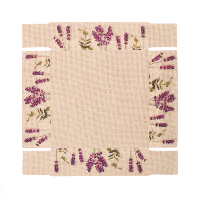 Коробка для макарун с подложками с PVC крышкой «Лаванда», 12 х 12 х 3 см