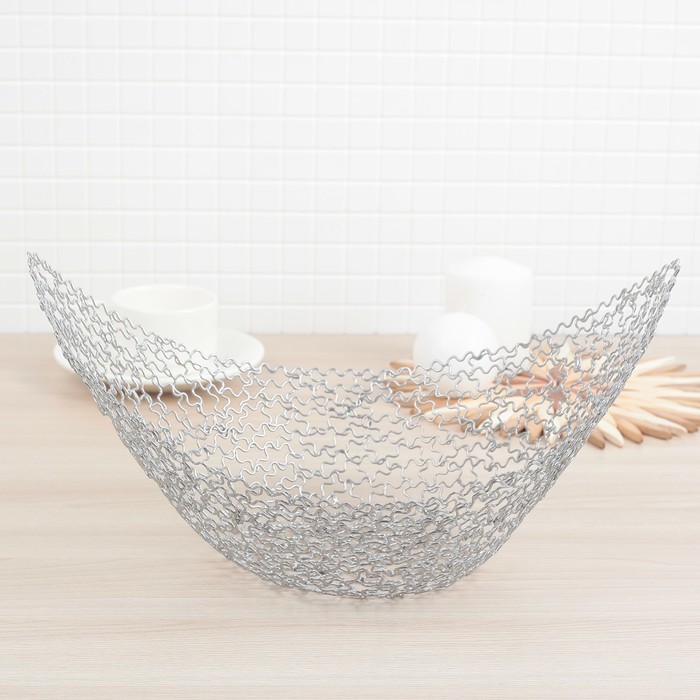 Ваза для фруктов 33х23х15 см, цвет серебро