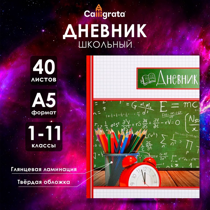 Дневник универсальный для 1-11 класса "Школьная доска", твёрдая обложка, глянцевая ламинация, 40 листов