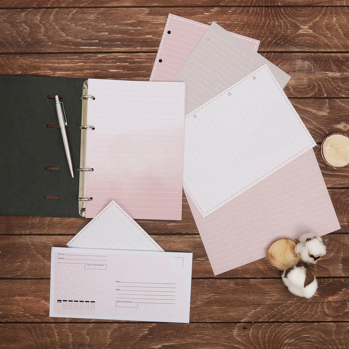 Набор многофункциональных листов и конвертов «Капли», конверт 22 х 11 см, листы 14,8 х 21 см