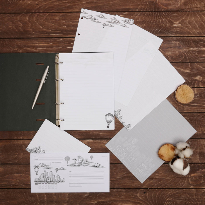 Набор многофункциональных листов и конвертов «Городская жизнь», конверт 22 х 11 см, листы 14,8 х 21 см