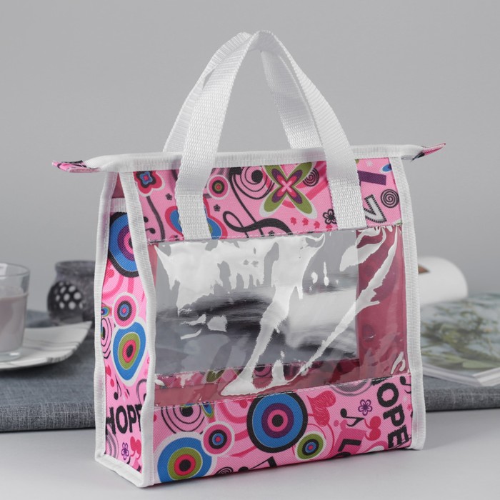 Косметичка банная "Фитнес", отдел на молнии, цвет розовый/цифры