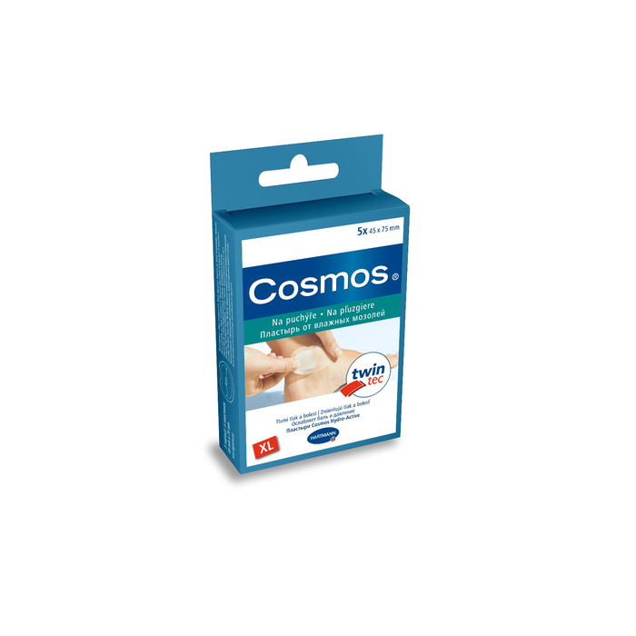 Пластырь гидроактивный на мозоль на пятку Cosmos Hydro Active twin tec ХL, 5 шт