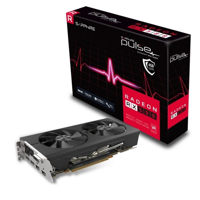 Видеокарта Sapphire AMD Radeon RX 580 PULSE OC (11265-09-20G) 4G,1366/7000,Ret