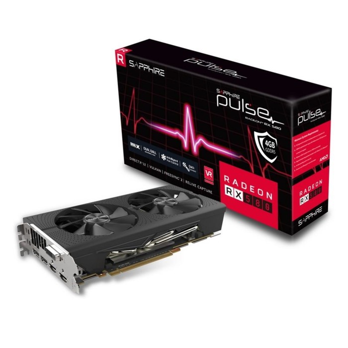 Видеокарта Sapphire AMD Radeon RX 580 PULSE OC (11265-09-20G) 4G,1366/7000,Ret