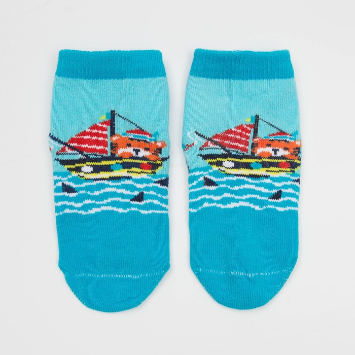 Набор детских носков (3 пары) Море цвет голубой, р-р 10-12