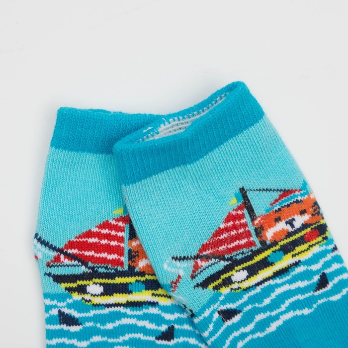 Набор детских носков (3 пары) Море цвет голубой, р-р 10-12