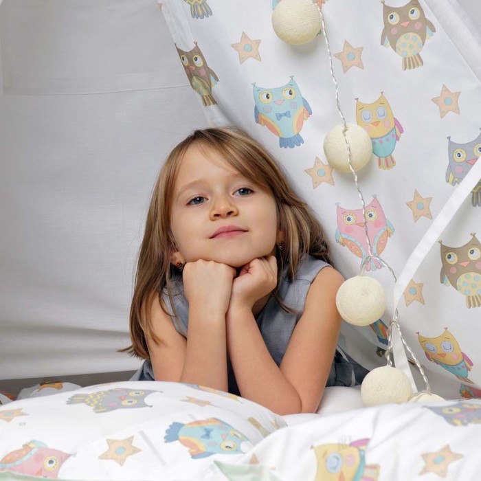 Подушка декоративная, хлопок,"Милые совята", 40 х 40 см