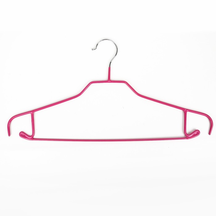 Вешалка антискользящая 42х20 см металл ПВХ покрытие, красный