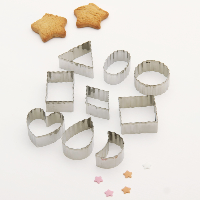 Набор форм для вырезания печенья 3,5х4х1,5 см "Галетное печенье", 9 шт