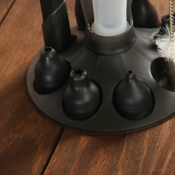 Мешок кондитерский, 6 насадок, на подставке, с зажимом и ершиком