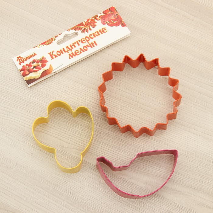 Набор форм для вырезания печенья "Природа", 3 шт: 7,6/8,5/6,3 см