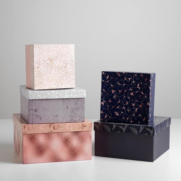 Набор коробок 5 в 1 «Паттерн», 22 х 22 х 12 – 14 х 14 х 8 см