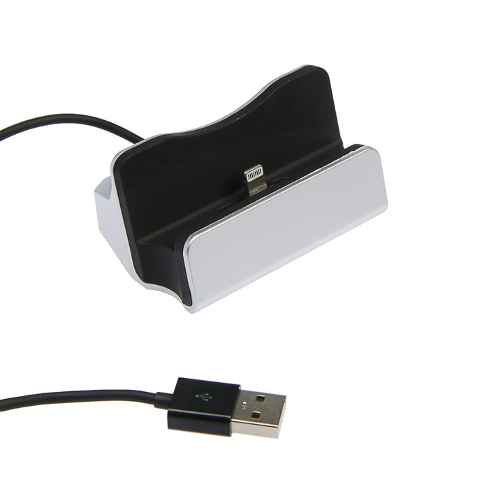 Док станция подставка LuazON, модель LCC-06, iPhone 5-X, серая