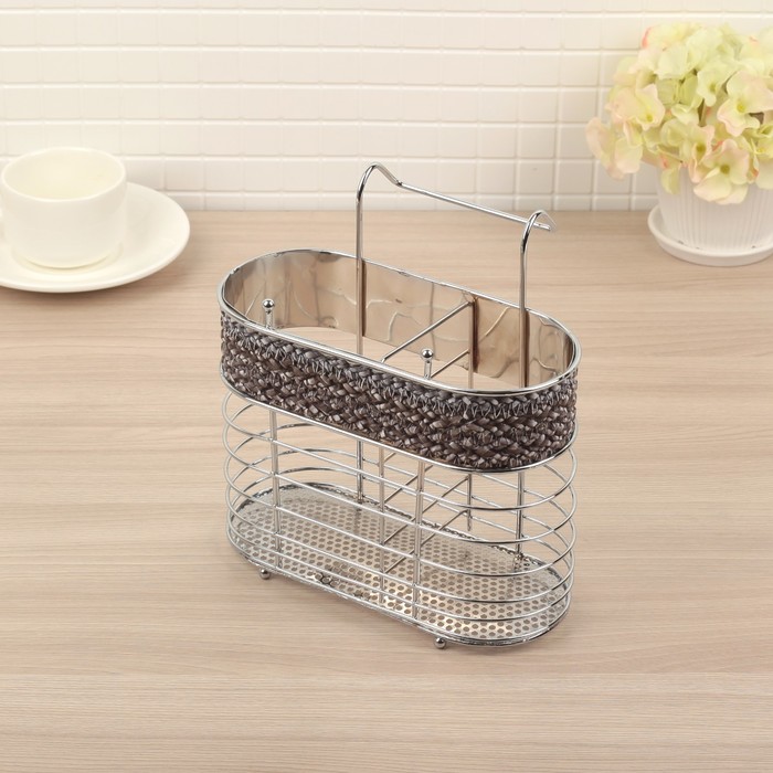 Сушилка для столовых приборов "Плетенка" 16х12х18,5 см, овальная