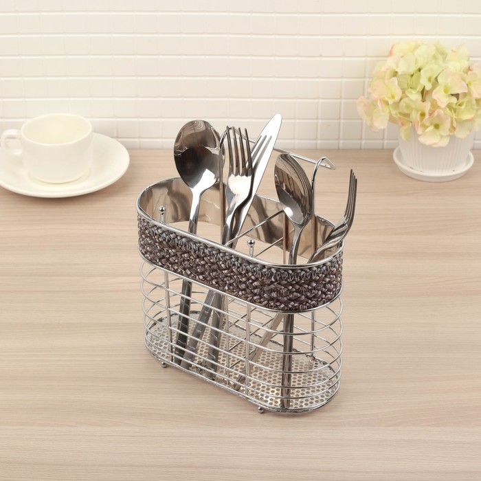 Сушилка для столовых приборов "Плетенка" 16х12х18,5 см, овальная