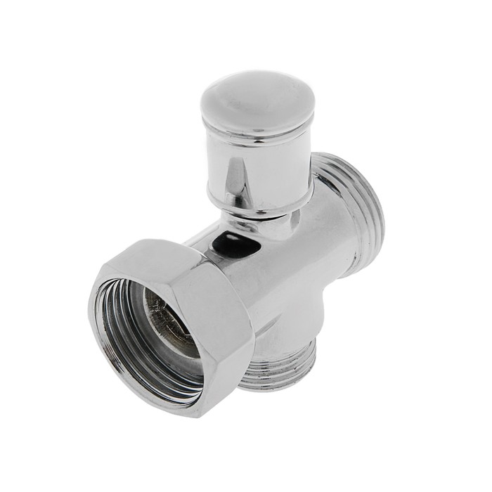 Дивертор для смесителя, переключатель пружинный, латунь, хром