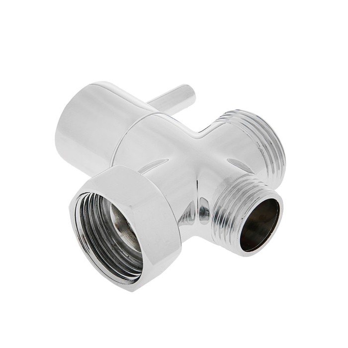 Дивертор для смесителя, переключатель шаровый, латунь, хром