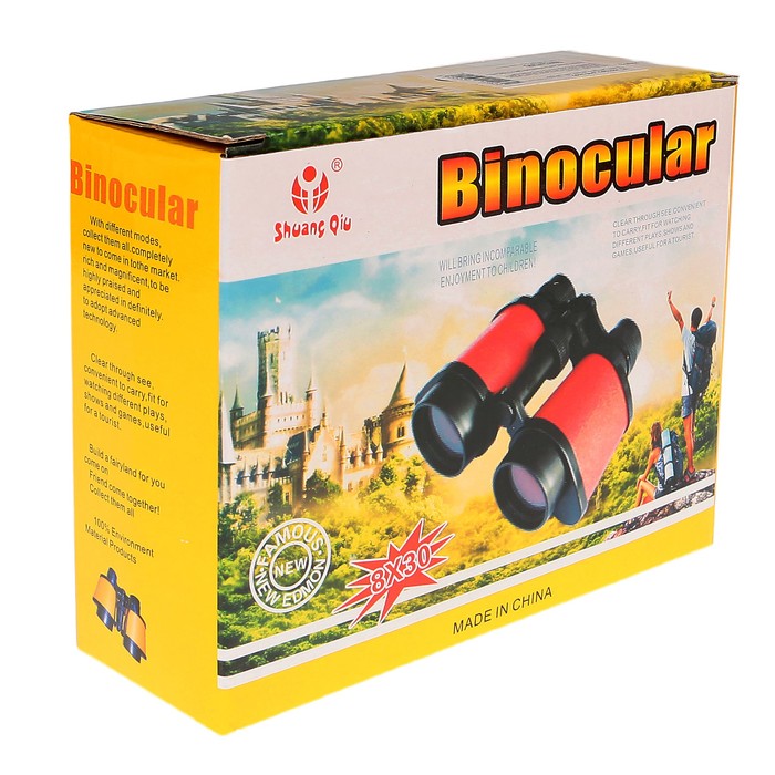 Бинокль 6х, детский, пластик, микс, 16х12 см