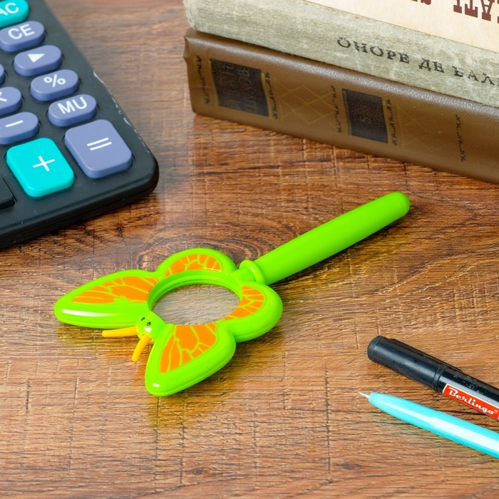 Лупа 3х d=3.5 см, детская, в форме насекомых, компас, длинная ручка, микс цвета и насекомых