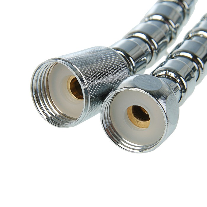 Душевой шланг "бронированный", 150 см, с металлическими гайками, нержавеющая сталь