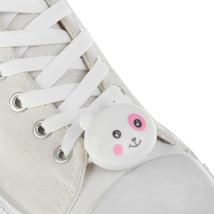 Шнурки световые "Мордочка" 2 штуки, длина шнурка 120 см, цвет белый