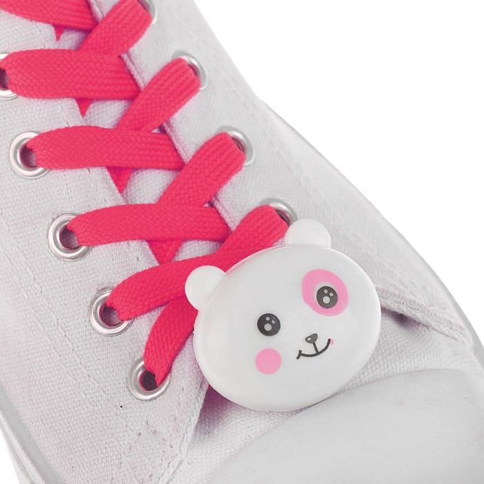 Шнурки световые "Мордочка" 2 штуки, длина шнурка 120 см, цвет розовый