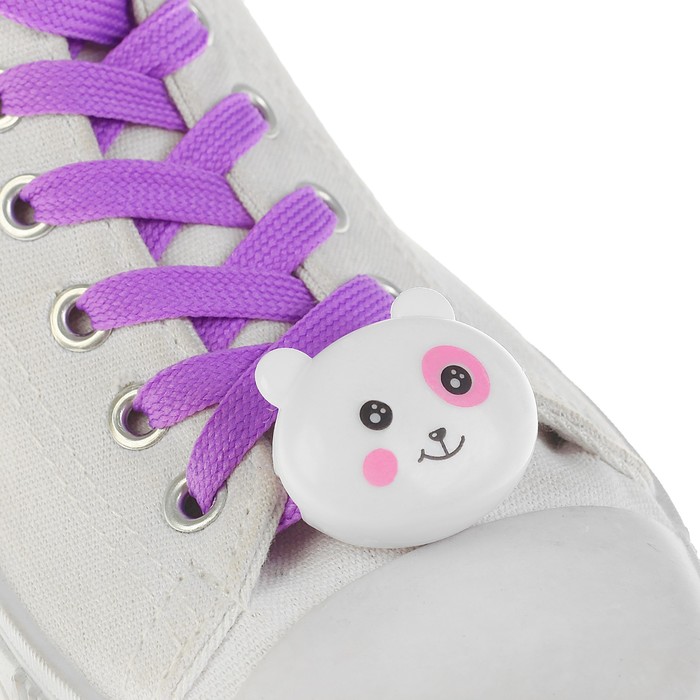 Шнурки световые "Мордочка" 2 штуки, длина шнурка 120 см, цвет фиолетовый