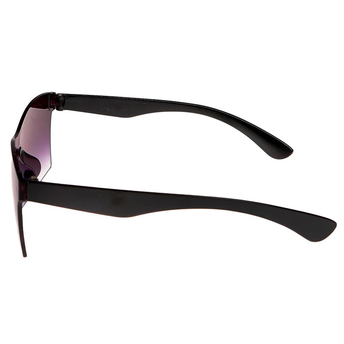 Очки солнцезащитные Футуристические. Оправа и линзы черные, градиент, плоские, 15*14*5см