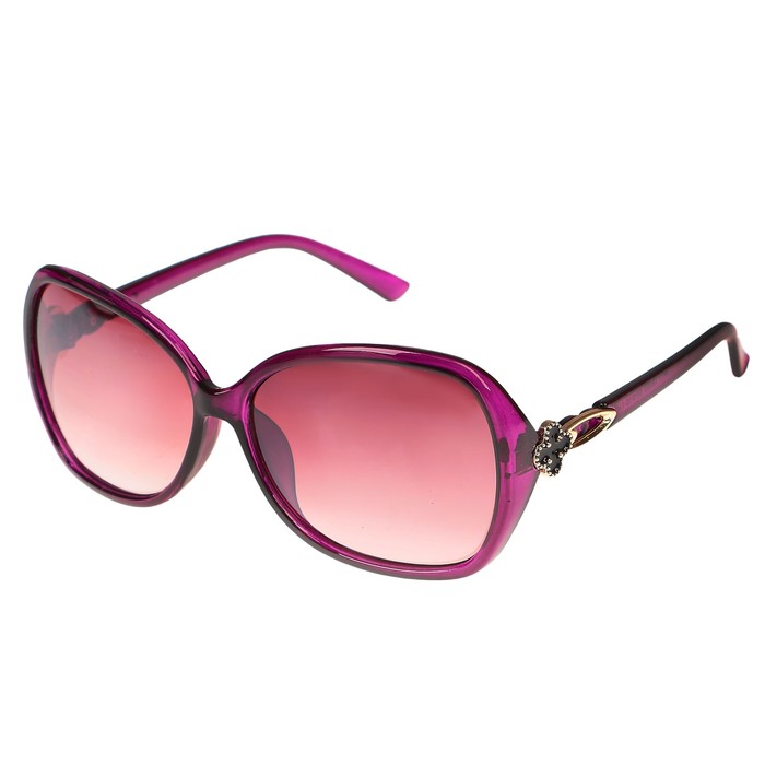 Очки солнцезащитные Оверсайз. Оправа металл вставка "Клевер", микс, 15*14,5*5см