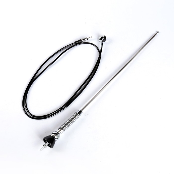 Антенная врезная, телескопическая 50 - 110 см, провод 140 см, хром