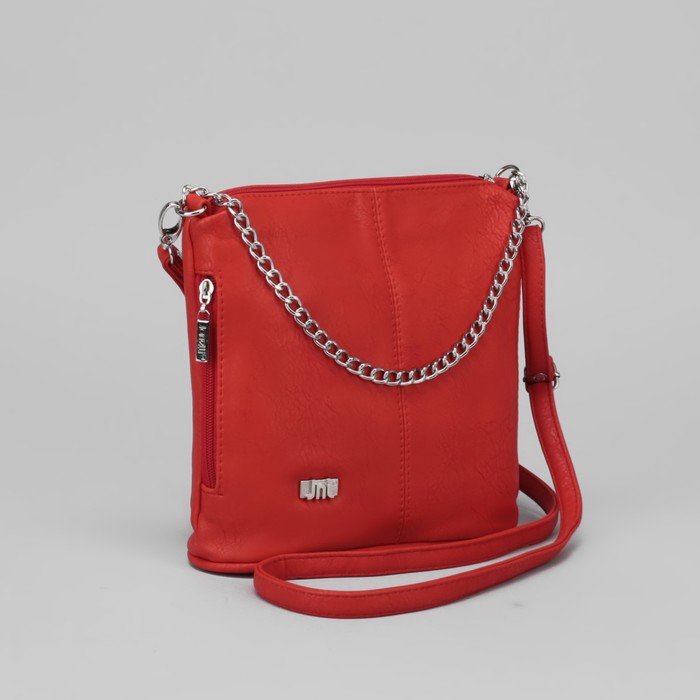 Сумка женская, отдел на молнии, наружный карман, цвет красный