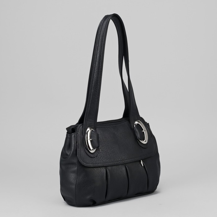 Сумка женская, отдел на молнии, наружный карман, цвет чёрный