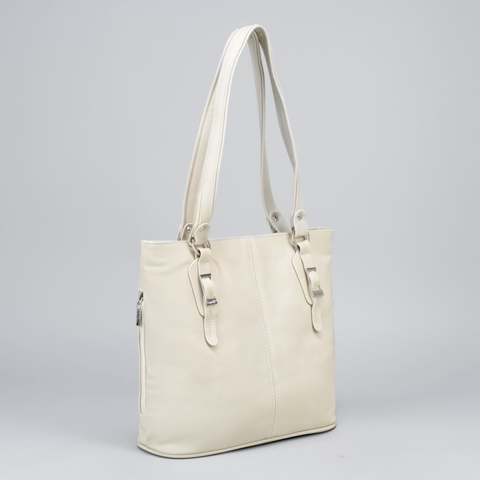 Сумка женская, отдел с перегородкой на молнии, наружный карман, цвет светло-серый