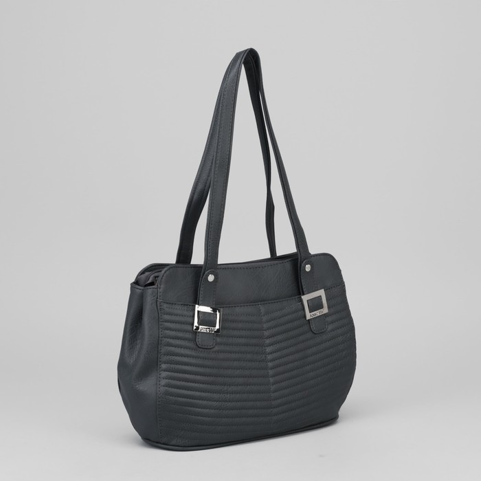 Сумка женская, отдел на молнии, наружный карман, цвет серый