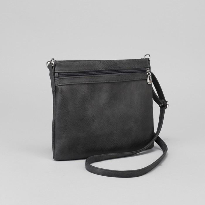 Сумка женская, отдел с перегородкой на молнии, наружный карман, регулируемый ремень, цвет серый