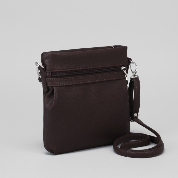 Сумка женская, отдел на молнии, 2 наружных кармана, цвет шоколадный